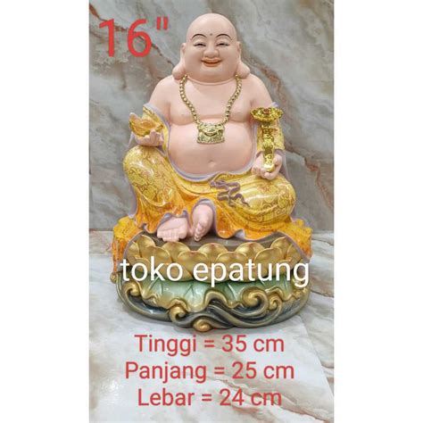 Jual Patung Buddha Maitreya Mi Le Hut Milefo Duduk 16 Inch Fiber