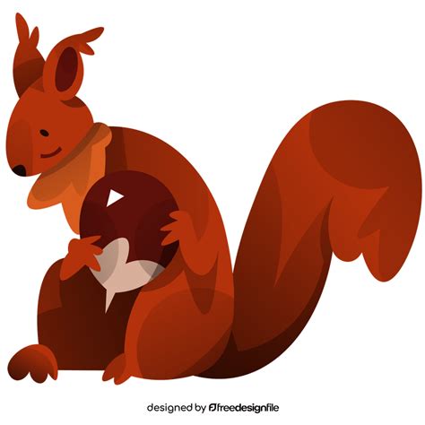 Squirrel holding acorn clipart free download