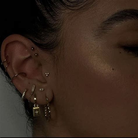 Pin By Chezchicaesthetic On Ear Curation Pretty Ear Piercings