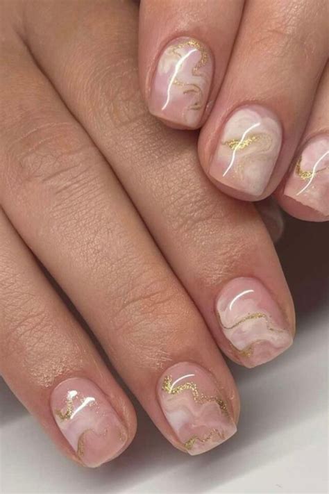 Your Nude Fall Nails Steal The Show With These Designs Gold Nail Designs Marble Nail Designs