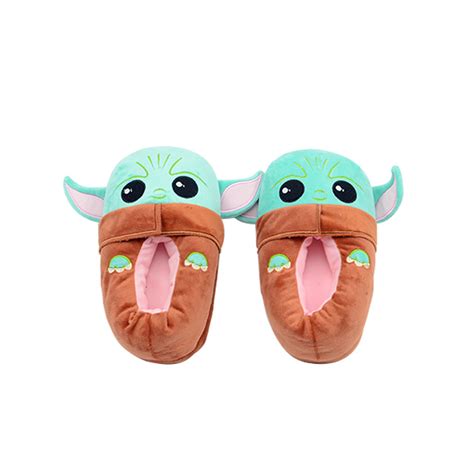 Baby Yoda Home Warm All-Inclusive Plush Slippers - Baganime