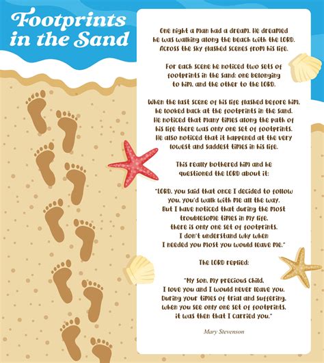 Footprints In The Sand - 10 Free PDF Printables | Printablee