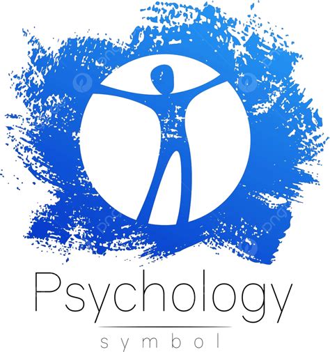 Modern Psychology Symbol In White On Blue Background For Branding