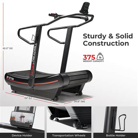 Commercial Level Ergonomic Manual Treadmill Sunny Health And Fitness