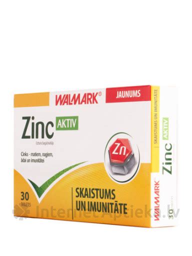 Walmark Zinc Aktiv Cinks 30 Tabletes Internetaptiekalv