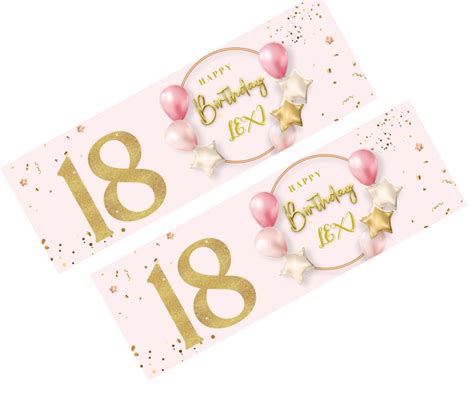 2 Personalised 18th Birthday Banners Pink Rose Gold Party - Etsy UK