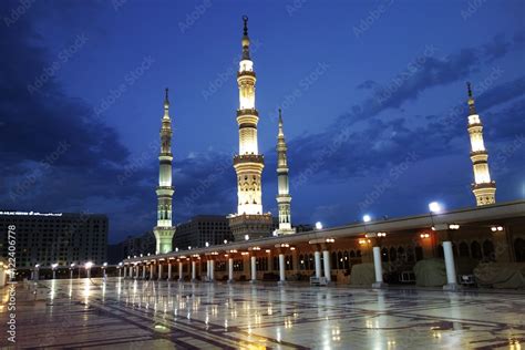 Extraordinary mind-blowing shots of Madinah Mosque Stock Photo | Adobe ...