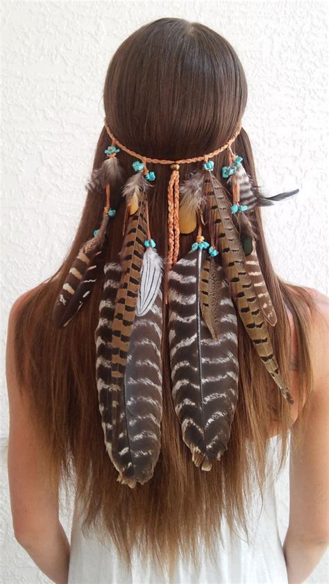 Boho Princess Feather Headband Native American Indian Headband