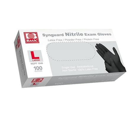 Black Nitrile Gloves Large 6mil Pkg Of 100 Sandr Fastener