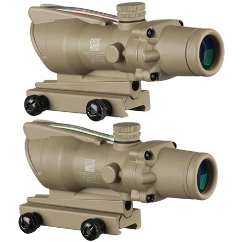 Cheap Hunting Riflescope Acog 4x32 Real Fiber Optics Red Dot