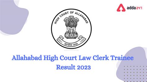 Allahabad High Court Law Clerk Trainee Result 2023 Out