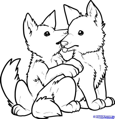 Cute Wolf Pup Coloring Pages