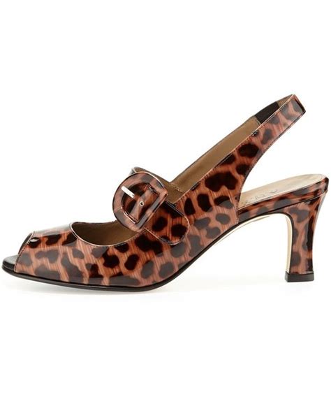 Anyi Lu Anyi Lu Tulip Leopard Print Patent Slingback Pump