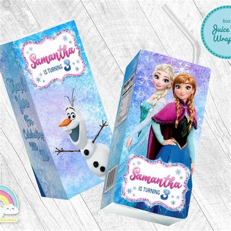 Frozen Birthday Party Bottle Label Elsa Anna Olaf Water Bottle Etsy