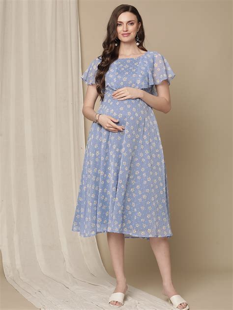 Ruffle Sleeve Maternity Dress Wobbly Walk