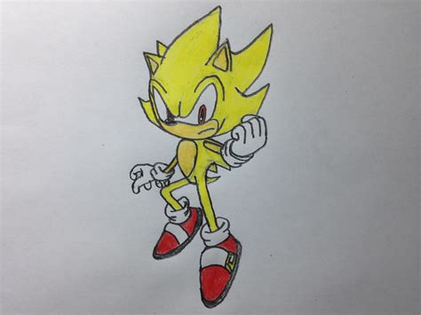 Here Is A Drawing Of Super Sonic Sonicthehedgehog