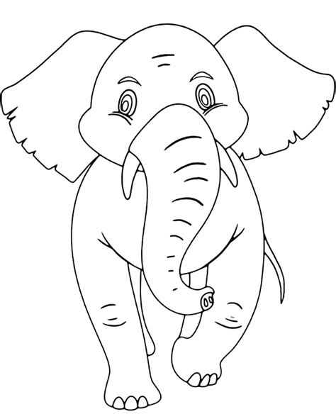 Big elephant coloring page to print