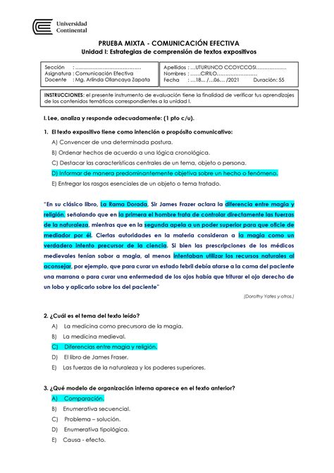 Evaluación Consolidado 1 arlinda PRUEBA MIXTA COMUNICACIÓN EFECTIVA