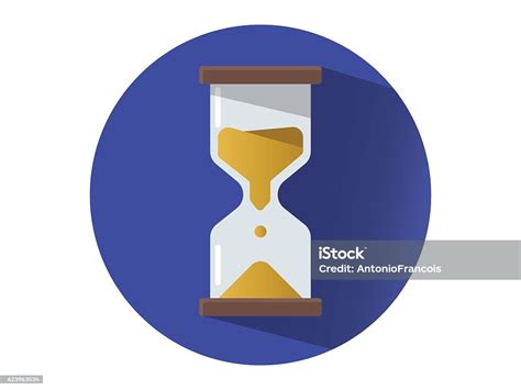 Flat Sand Clock Icon Blue Stock Illustration Download Image Now
