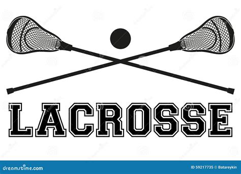 Lacrosse Sticks and Ball. Flat Style Stock Vector - Illustration of ...