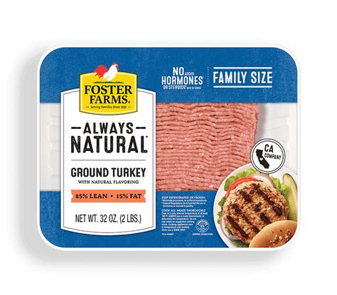 Fresh And Natural Ground Turkey 93 Lean 16 Oz Products Foster Farms