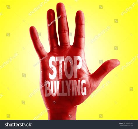 Stop Bullying Written On Hand Yellow Stock Photo 348251585 | Shutterstock