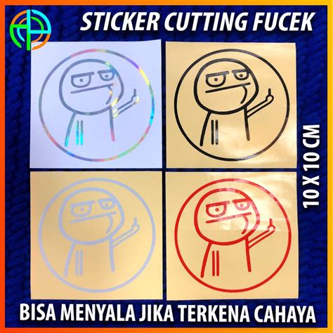 Jual Stiker Kartun Lucu Fucek Sticker Middle Finger Jari Tengah Sticker