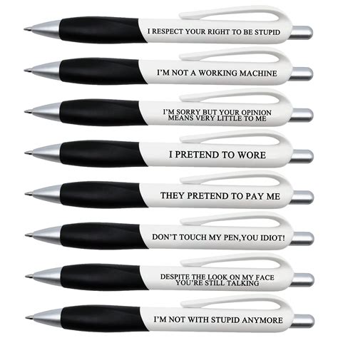 Buy 8 Pack Of Ballpoint Pens Set Novelty Rude Pen For Colleagues Office