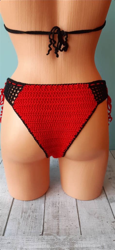 Crochet Bikini Set Sexy Set Knitted Swimsuit Brazilian Bottom