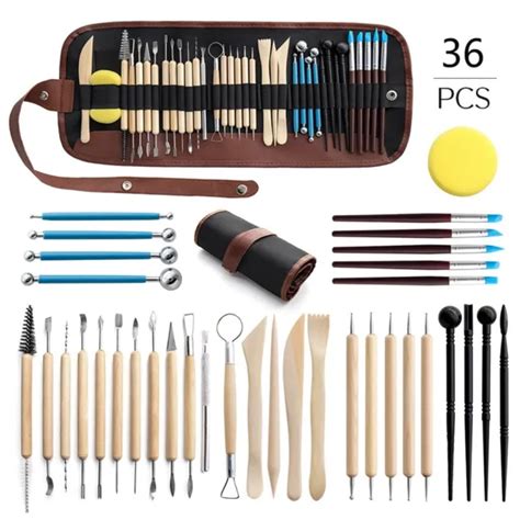 KIT D OUTILS DE sculpture en argile poterie 36 pièces ensemble pour