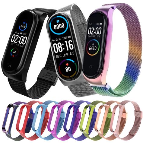 Pulseira De A O Metal Magn Tica Para Rel Gio Xiaomi Mi Band E