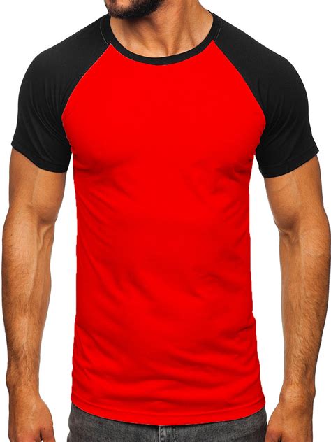 Camiseta De Manga Corta Para Hombre Rojo Y Negro Bolf T Rojo Y Negro