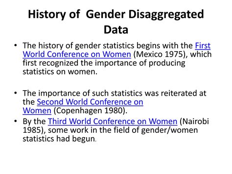 Gender Indicators And Sex Disaggregated Data Ppt Free Download