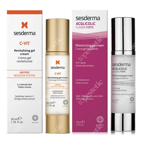 Sesderma Acglicolic Classic Forte + C Vit Revitalizing Gel Cream ZESTAW ...