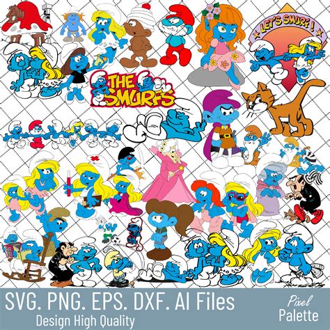 Smurfs Svg Cricut File Mega Bundle Smurfs Png Smurfs Laye Inspire