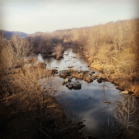 Aerial View Of The Potomac River From Chain Bridge McLean VA