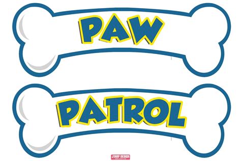 Paw Patrol Bones With Text Free Download Paw Patrol Paw Patrol Decorations Paw