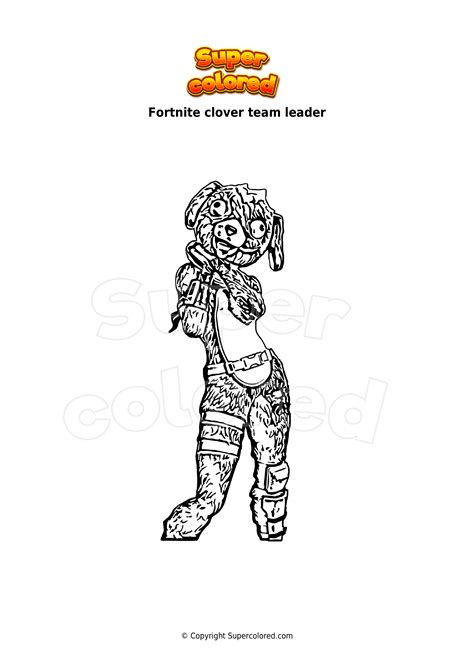 Disegno Da Colorare Fortnite Clover Team Leader