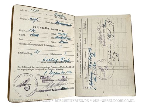 Wehrmacht Soldbuch Obergefreiter Friedrich Fink Met Russische