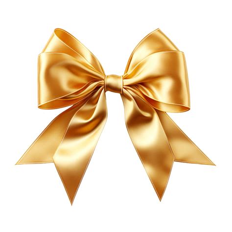 Gold Bow and Ribbon ai generative 30246498 PNG