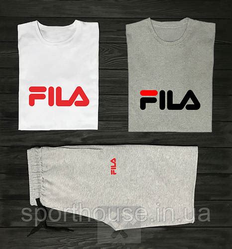 Мужской комплект на лето, две футболки и шорты Фила (Fila),, цена 835 ...