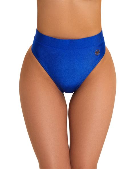 Blue Classic High Rise Bikini Bottom S Vivien Vance