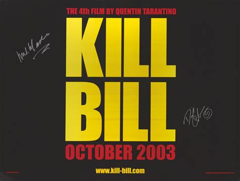 KILL BILL VOLUME 1 2003 ADVANCE POSTER BRITISH SIGNED BY MICHAEL