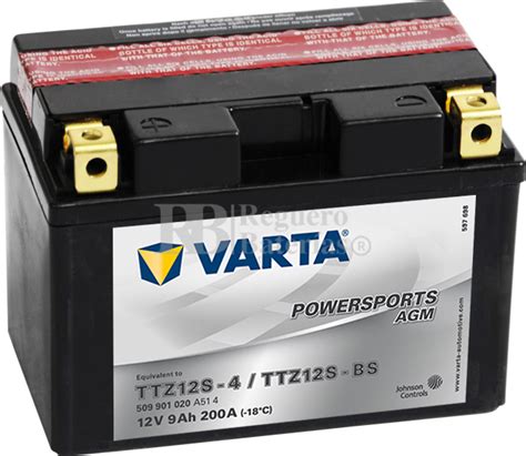 Batería para Moto VARTA 12 Voltios 9 Ah en C10 PowerSports AGM Ref