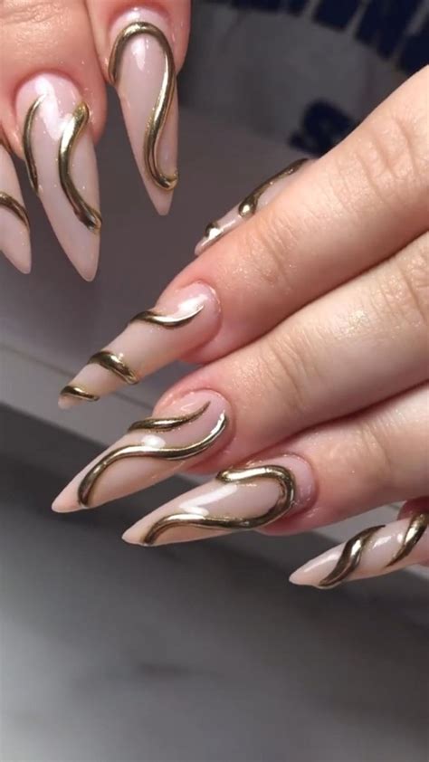 3d Nail Art And Gold Chrome 🔱 In 2024 Stylish Nails Gold Nails 3d Nails