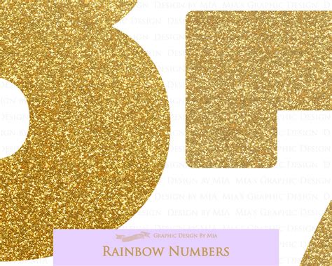 Gold Numbers Gold Glitter Numbers Numbers Clip Art Instant | Etsy