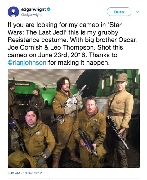 Edgar Wright Reveals Photo Of His 'Star Wars: The Last Jedi' Cameo