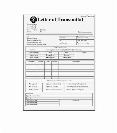 Free Letter Of Transmittal Template PRINTABLE TEMPLATES