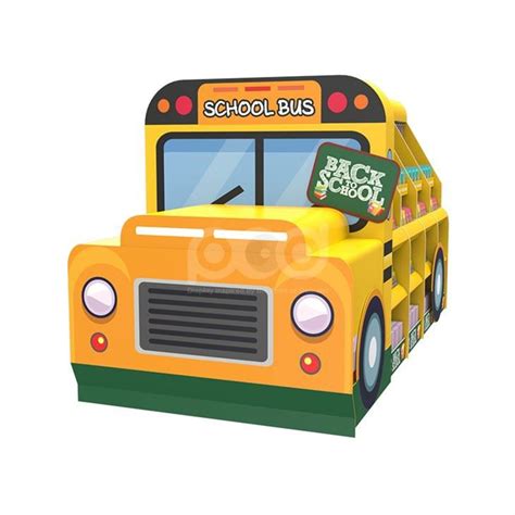 China Customized Customized School Bus Shaped Cardboard Display