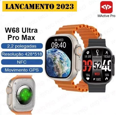 Relógio Smartwatch W68 Ultra 8 Max W68 Max Microwear Tela 49mm NFC